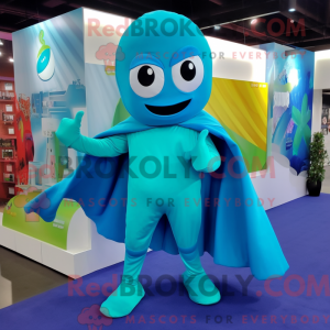 Cyan Superhelte maskot...