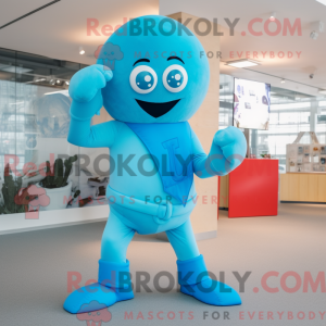 Cyan Superhelte maskot...