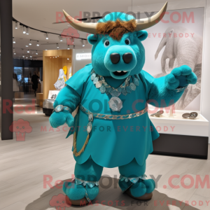 Cyan Bison máscara drapeada...