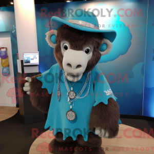 Cyan Bison mascot costume...
