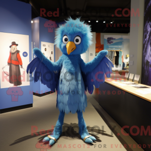 Blue Harpy mascot costume...
