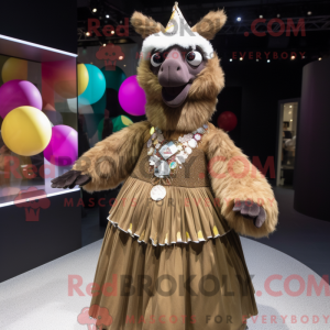 Brown Llama mascot costume...