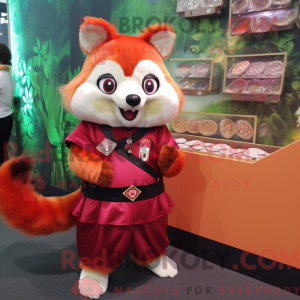 Rød Rød Panda maskot...