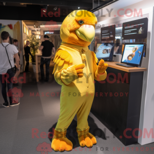 Gold Parrot mascot costume...