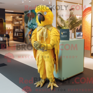 Gold Parrot mascot costume...