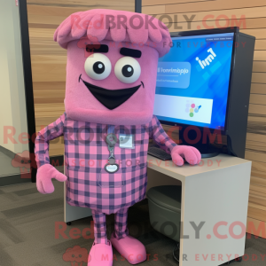 Pink Computer mascot...