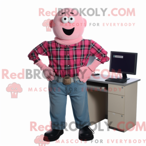 Pink Computer mascot...