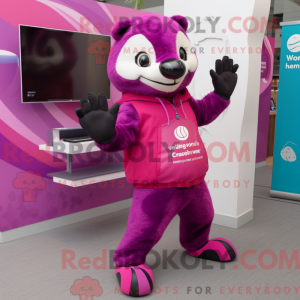 Magenta Badger mascot...