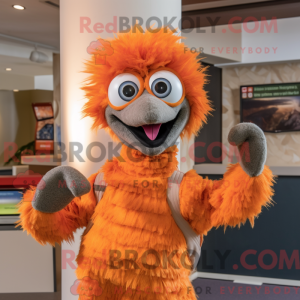Orange Emu mascot costume...