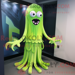 Lime Green Kraken mascot...
