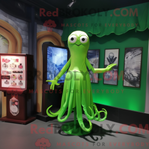 Lime Green Kraken maskot...