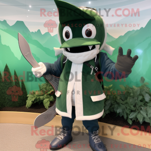 Skovgrøn sværdfisk maskot...
