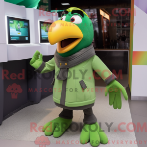 Green Toucan mascot costume...