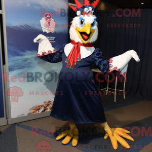 Navy Rooster mascot costume...