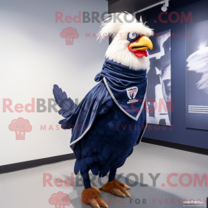 Navy Rooster maskot kostume...