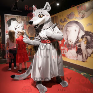Sølv Dingo maskot kostume...