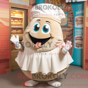 Cream Oyster mascot costume...