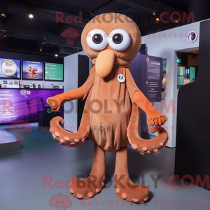 Brun Octopus maskot...