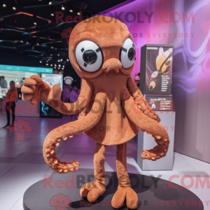 Brun Octopus maskot...