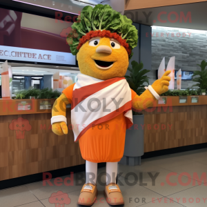 Orange Caesar Salat maskot...