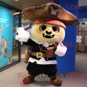 Beige Pirat maskot kostume...