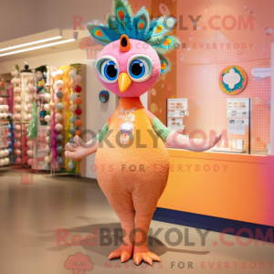 Peach Peacock Maskottchen...