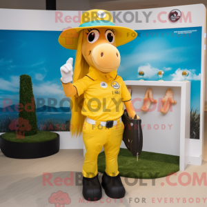 Yellow Horse maskot kostyme...