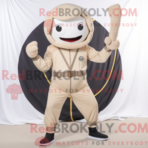Beige Knife Thrower mascot...