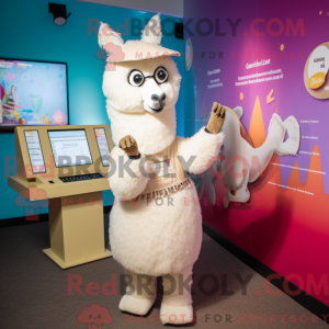 Cream Llama mascot costume...