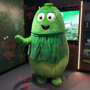 Green Potato mascot costume...