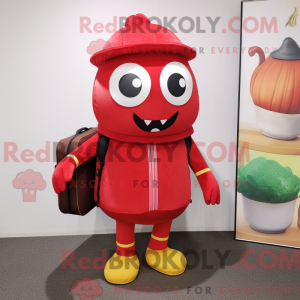 Red Lemon mascot costume...