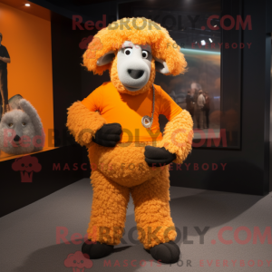 Orange Merino Sheep mascot...