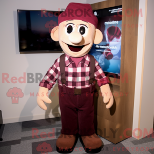 Maroon TV-maskotdraktfigur...