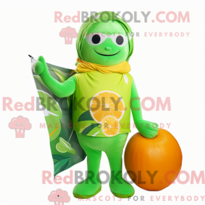 Limegrøn grapefrugt maskot...
