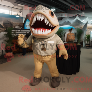 Tan Megalodon maskot...