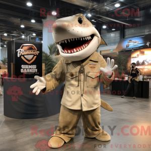 Tan Megalodon mascot...
