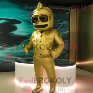 Gold Army Soldier mascot...