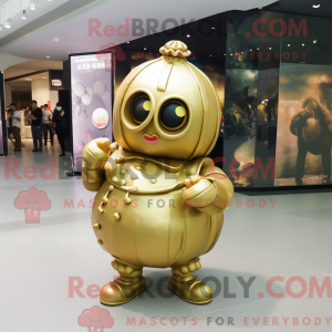 Gold Grenade mascot costume...