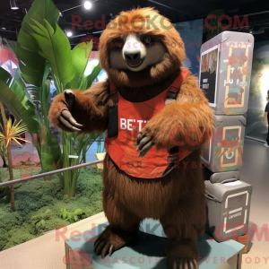 Rust Giant Sloth mascot...