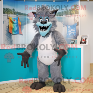 Grå Gargoyle maskot kostume...