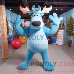 Sky Blue Moose maskot...