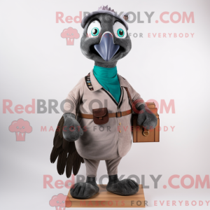 Gray Peacock mascot costume...