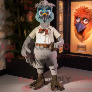 Grå påfugl maskot kostume...