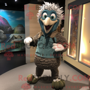 Grå påfugl maskot kostume...