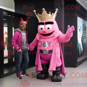 Pink King maskot kostume...