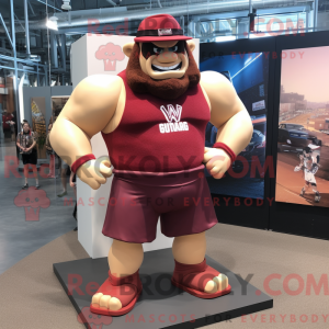Maroon Strongman maskot...
