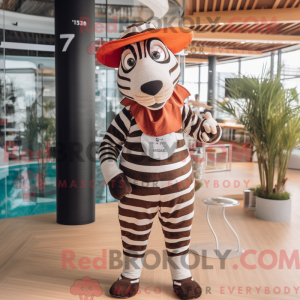Rust Zebra mascot costume...