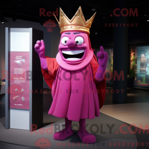 Magenta King mascot costume...