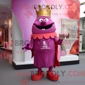 Magenta King maskot kostume...