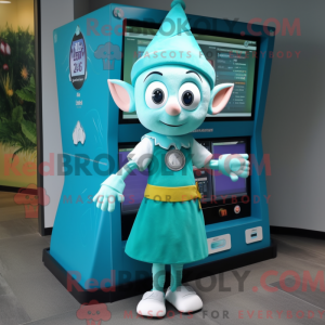 Teal Elf mascottekostuum...